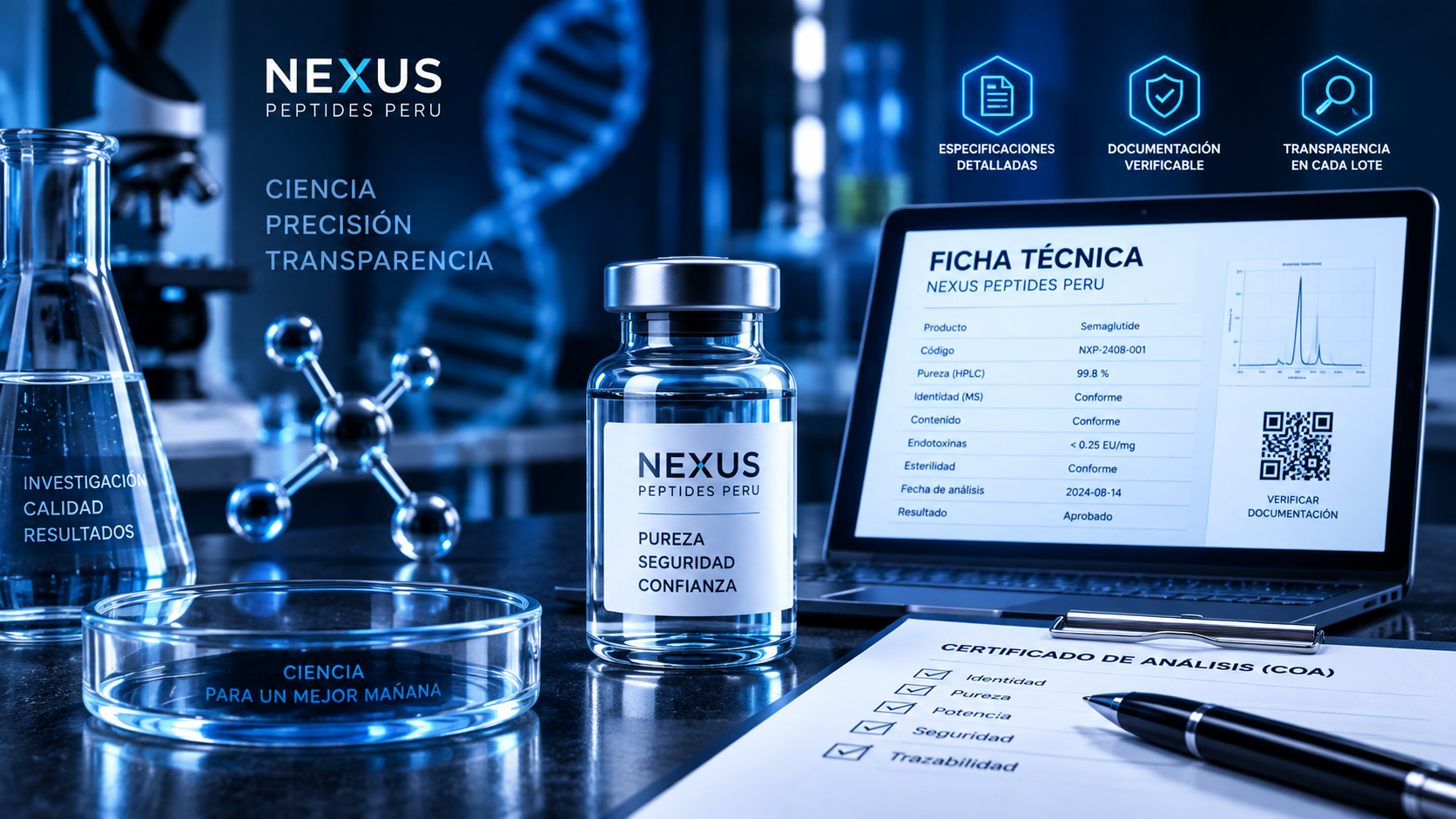 Laboratorio científico y documentación técnica